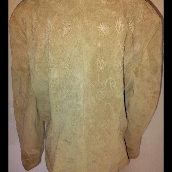 Coldwater Creek 100% Leather Jacket XL Women's Hook & Eye Woven Pattern RN 95816 - Picture 8 of 11